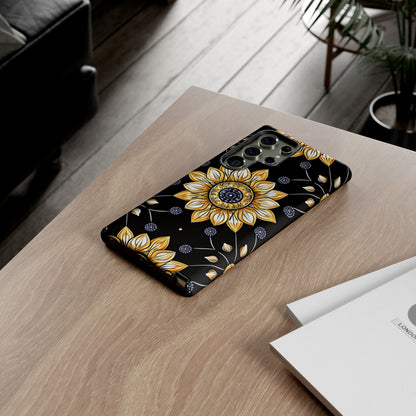 Floral Phone Case with Mandala Design, Tough Cases for iPhone & Samsung, Boho Style, Gift for Her, Unique Accessories