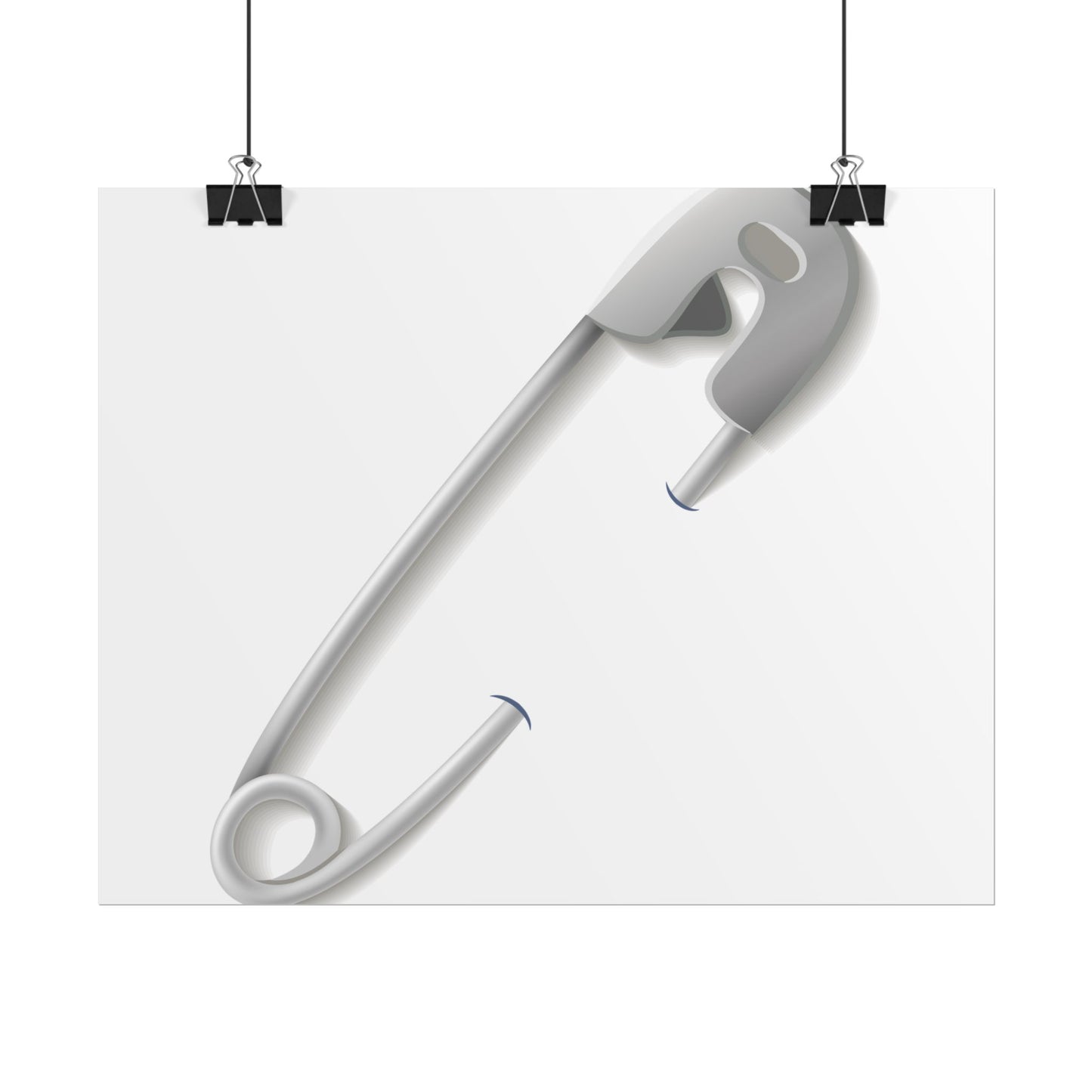 Minimalist Safety Pin Wall Art, Modern Decor, Unique Gift, Home Aesthetic, Art Print, Rolled Poster, Contemporary Interior Design