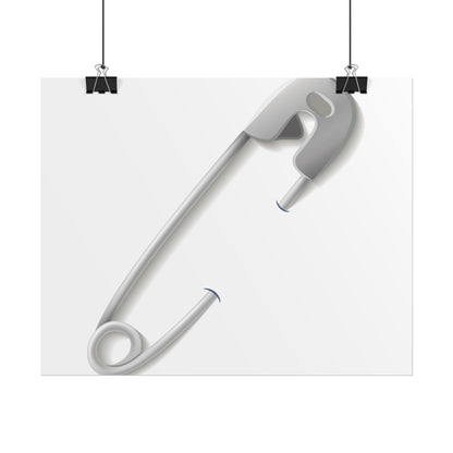 Minimalist Safety Pin Wall Art, Modern Decor, Unique Gift, Home Aesthetic, Art Print, Rolled Poster, Contemporary Interior Design