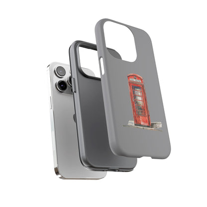 Red Phone Booth Phone Case, Vintage Style Case, Tough Cases for Gifts, Quirky Phone Accessories, Travel Lover's Gift