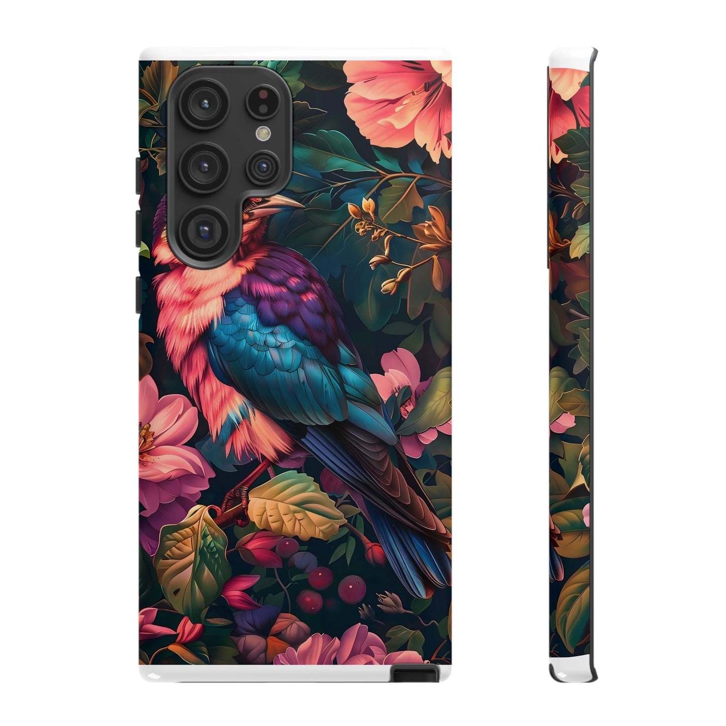 Tough Cases: Vibrant Tropical Bird Phone Case, Floral Smartphone Cover, Nature Lover Gift, Boho Phone Accessory, Cute Bird Case