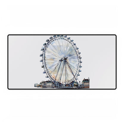 Elegant Cityscape Desk Mat with London Eye Design - Office Decor, Gift for Professionals, Home Office Accessory