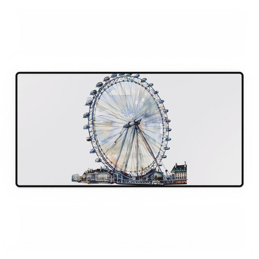 Elegant Cityscape Desk Mat with London Eye Design - Office Decor, Gift for Professionals, Home Office Accessory