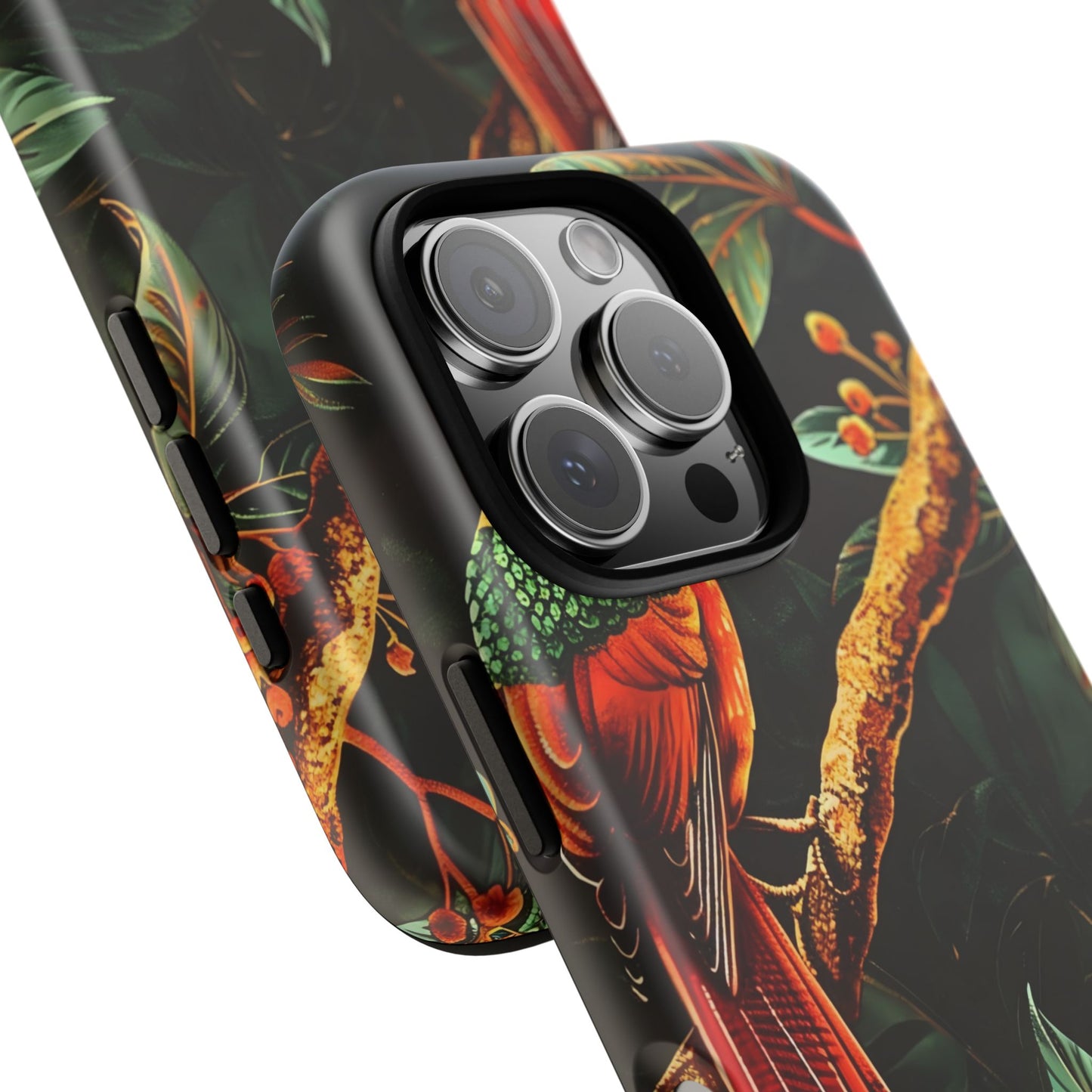 Tough Cases for Nature Lovers, Tropical Bird Phone Case, Eco-Friendly Cover, Gift for Bird Watchers, Vibrant Floral Design