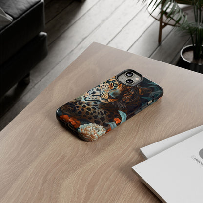Wildlife Phone Case with Leopard Design | Tough Cases, Animal Prints, Floral Phone Cover, Gift for Nature Lovers, Unique Phone Accessories