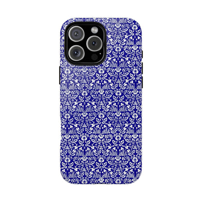 Elegant Floral Phone Case - Tough Cases, Blue Floral Design, Stylish Phone Accessory, Unique Gift, Modern Tech Protection