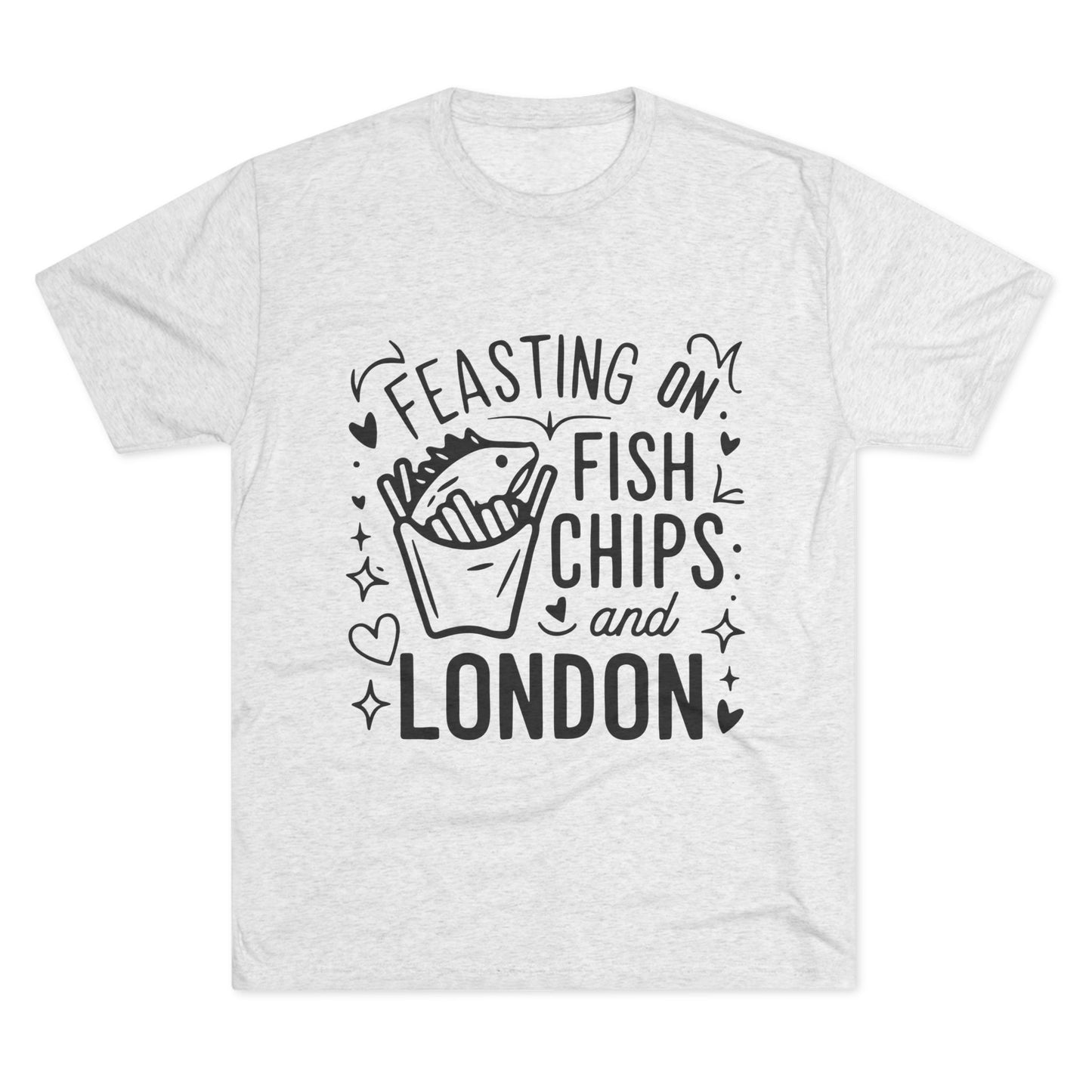 Fish Chips and London Cozy Unisex Tri-Blend Crew Tee