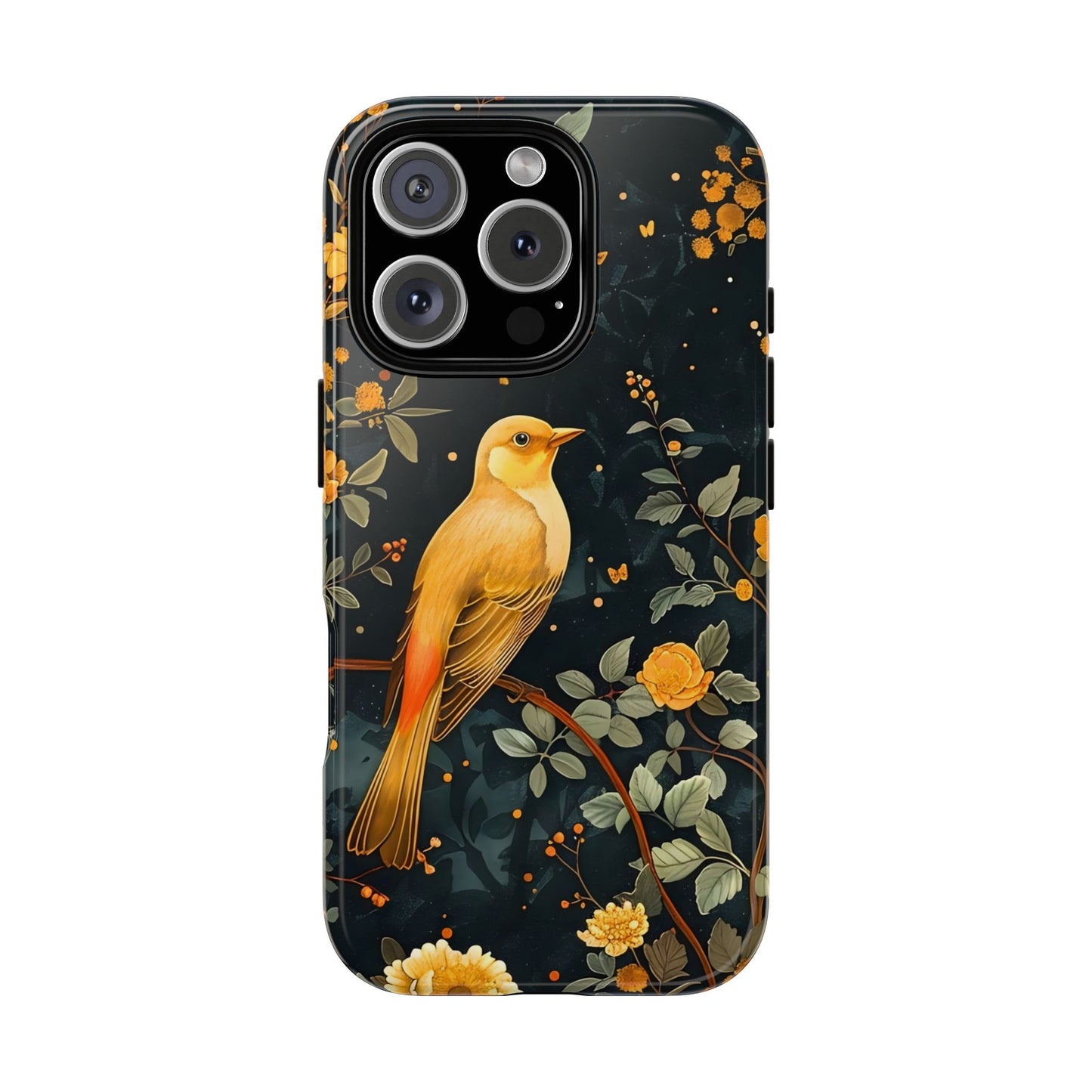 Floral Phone Case, Tough Cases with Bird Design, Nature Lover Gift, Stylish Protection, Birthday Present, Floral Phone Cover