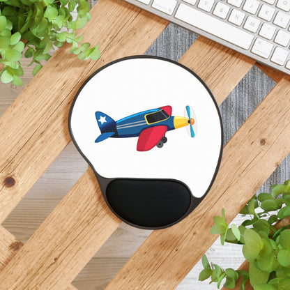 Airplane Mouse Pad with Wrist Rest, Aviation Gift for Pilots, Office Decor, Gamer Accessory, Travel Desk Aesthetic