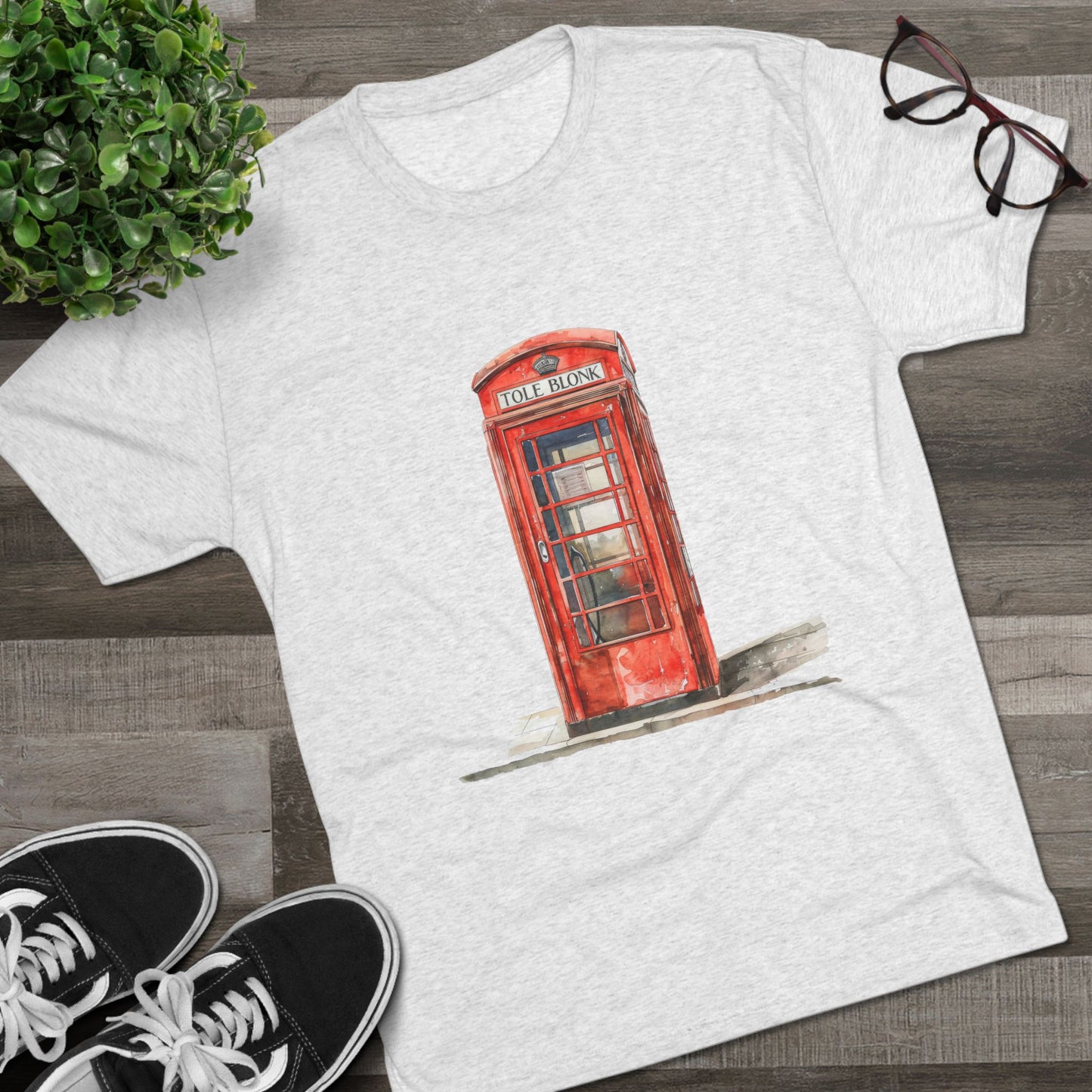 Iconic British Public Telephone - Classic Red Phone Box Unisex Tri-Blend Crew Tee