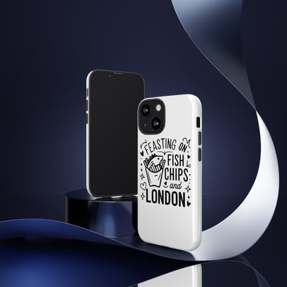 London Fish & Chips Phone Case | Fun Gift for Foodies, Travel Lovers, London Souvenir, Unique Accessories, Personalization Option