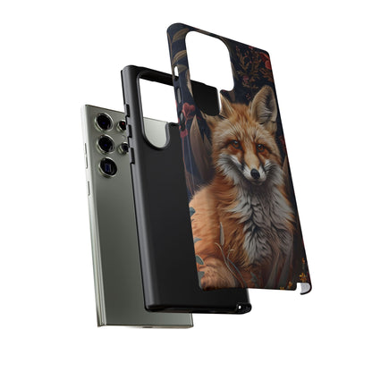 Fox Floral Phone Case, Tough Cases for Animal Lovers, Nature Themed Gift, Cute Phone Cover, Wild Fox Protector