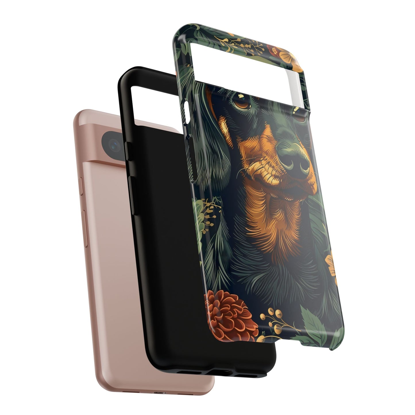 Dachshund Phone Case, Floral Pet Phone Cover, Dog Lover Gift, Tough Phone Case, Custom Dachshund Design, Unique Dog Owner Accessory