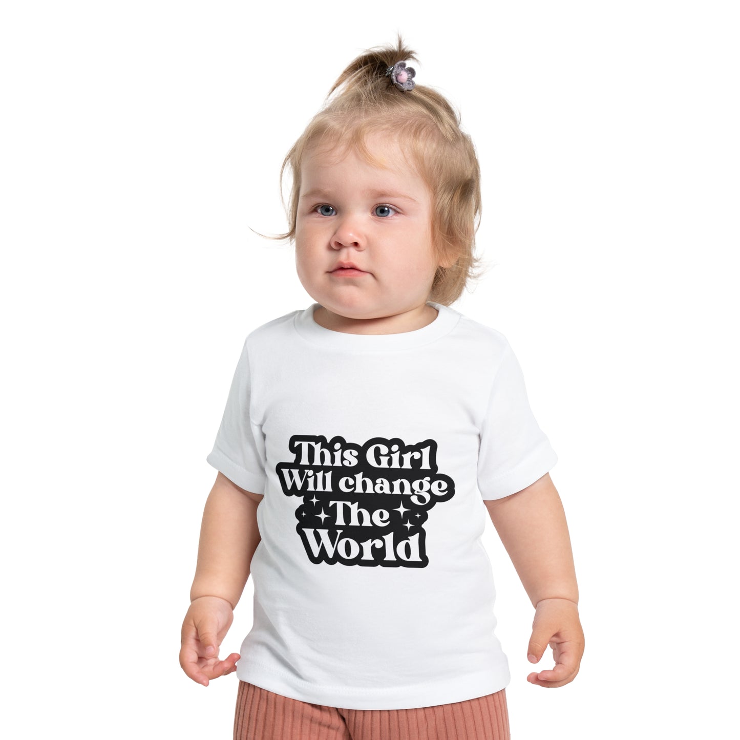 Inspiring Baby T-Shirt - "This Girl Will Change The World" - Short Sleeve Tee for Future Leaders
