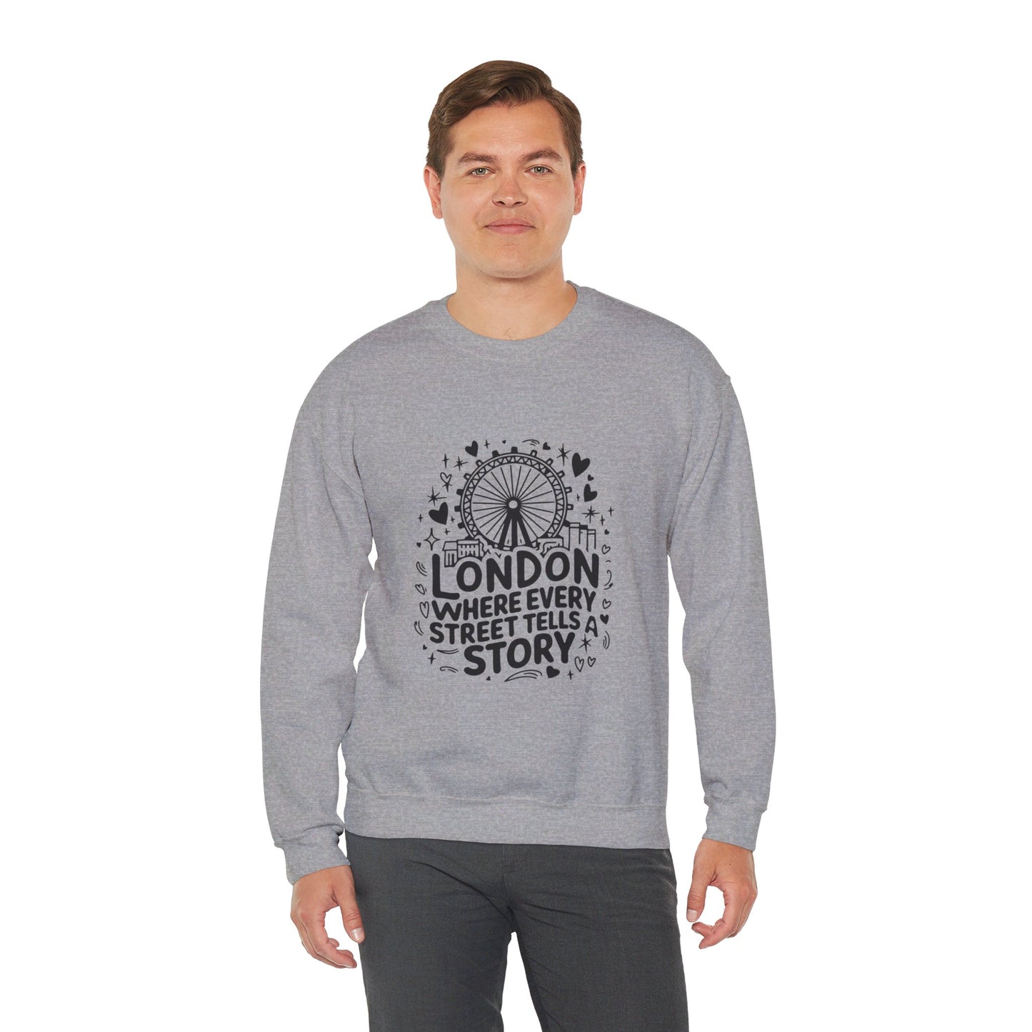 Unisex Heavy Blend™ Crewneck Sweatshirt - London Story Telling Streets
