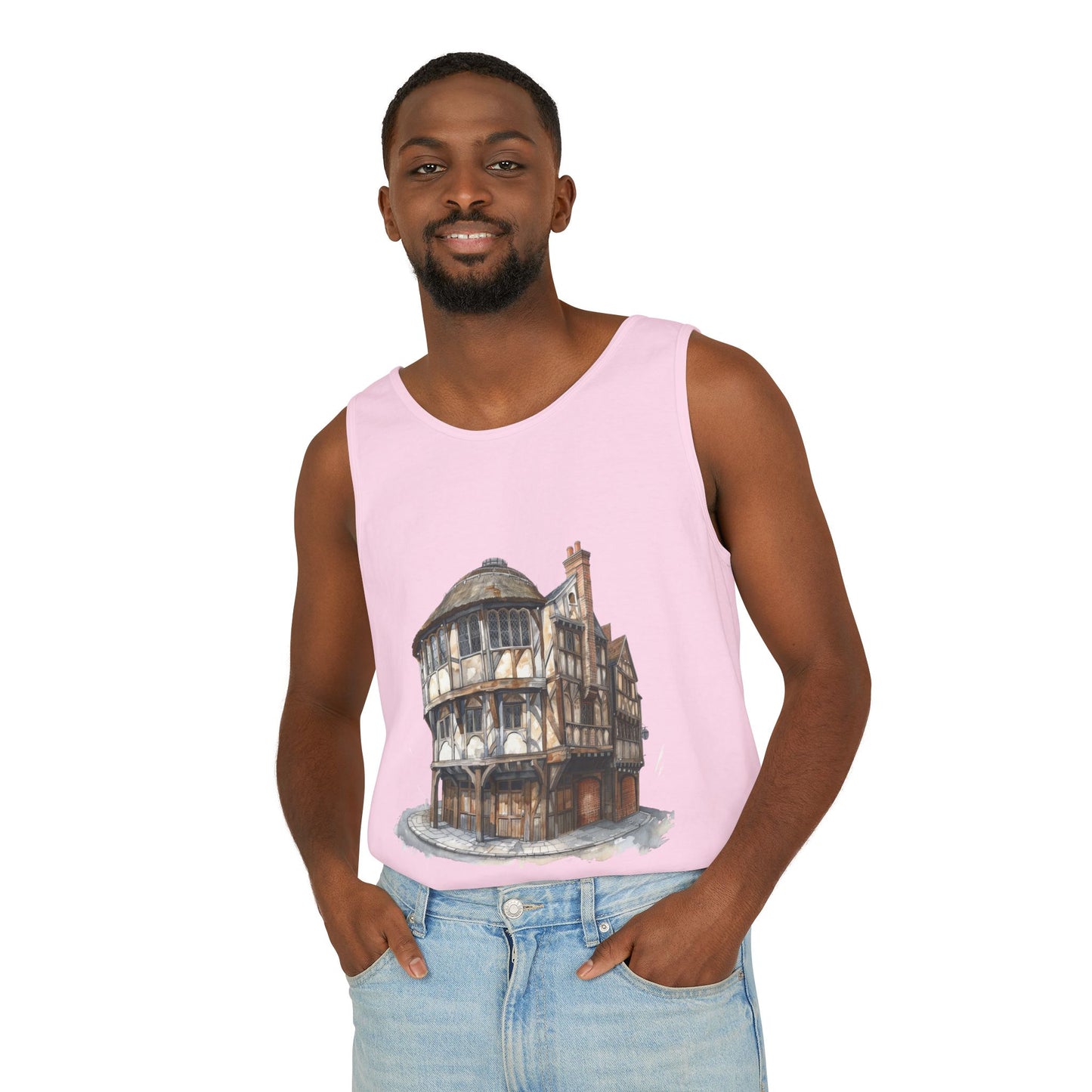 Unisex Garment-Dyed Tank Top - Cozy British Pub