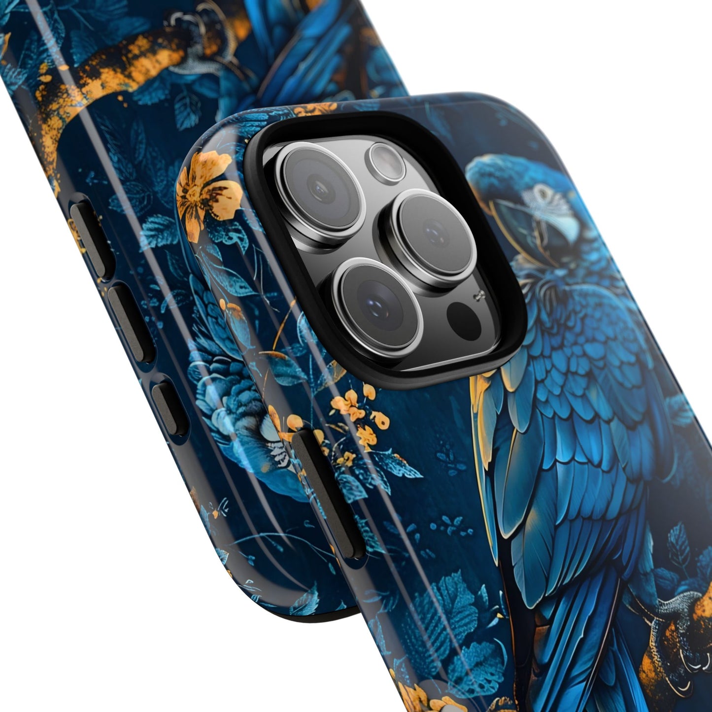 Tough Cases - Vibrant Blue Parrot Phone Case, Tropical Bird Phone Cover, Nature Lover Gift, Eco-Friendly Accessories, Unique Wildlife Decor