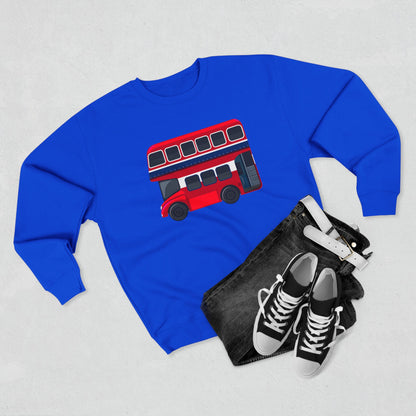 Unisex Crewneck Sweatshirt - London Transport English Bus Red Double-Decker
