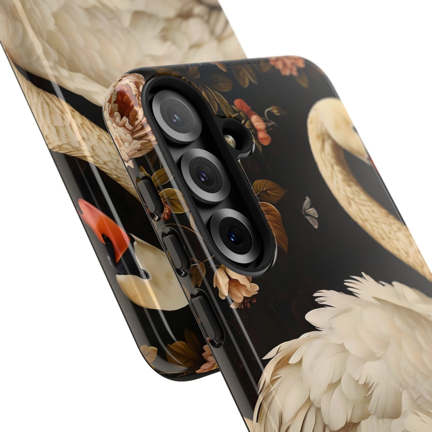Elegant Swan Phone Case, Floral iPhone Cover, Tough Phone Case, Gift for Her, Nature Lover, Mother's Day, Birthday