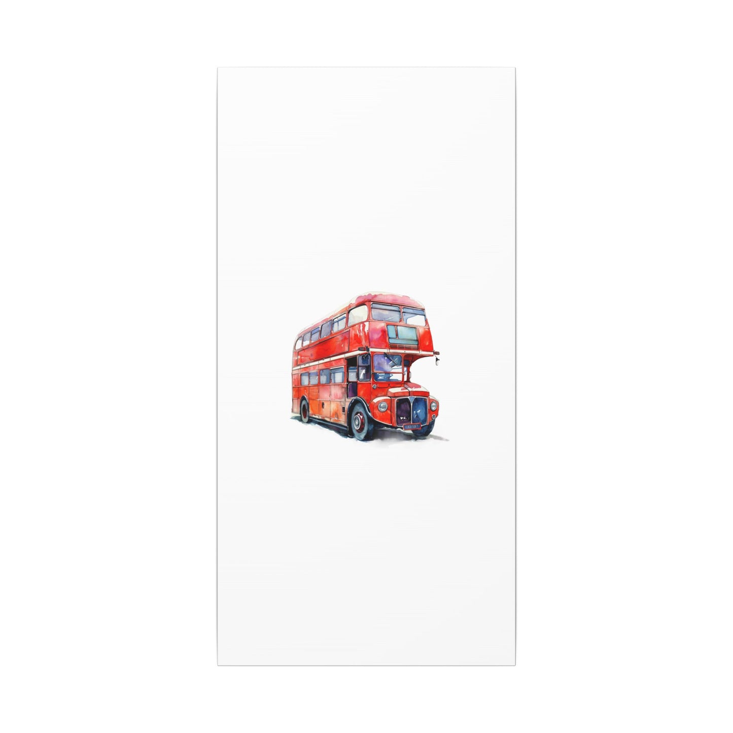 London Red Double-Decker Bus Art Canvas Print, Wall Decor for Travel Lovers, Home Office Gift, Unique Artwork for All Occasions
