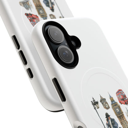 London-Themed Tough Magnetic Phone Case, Durable iPhone Cover, Gift for Travelers, Unique Cell Phone Accessories