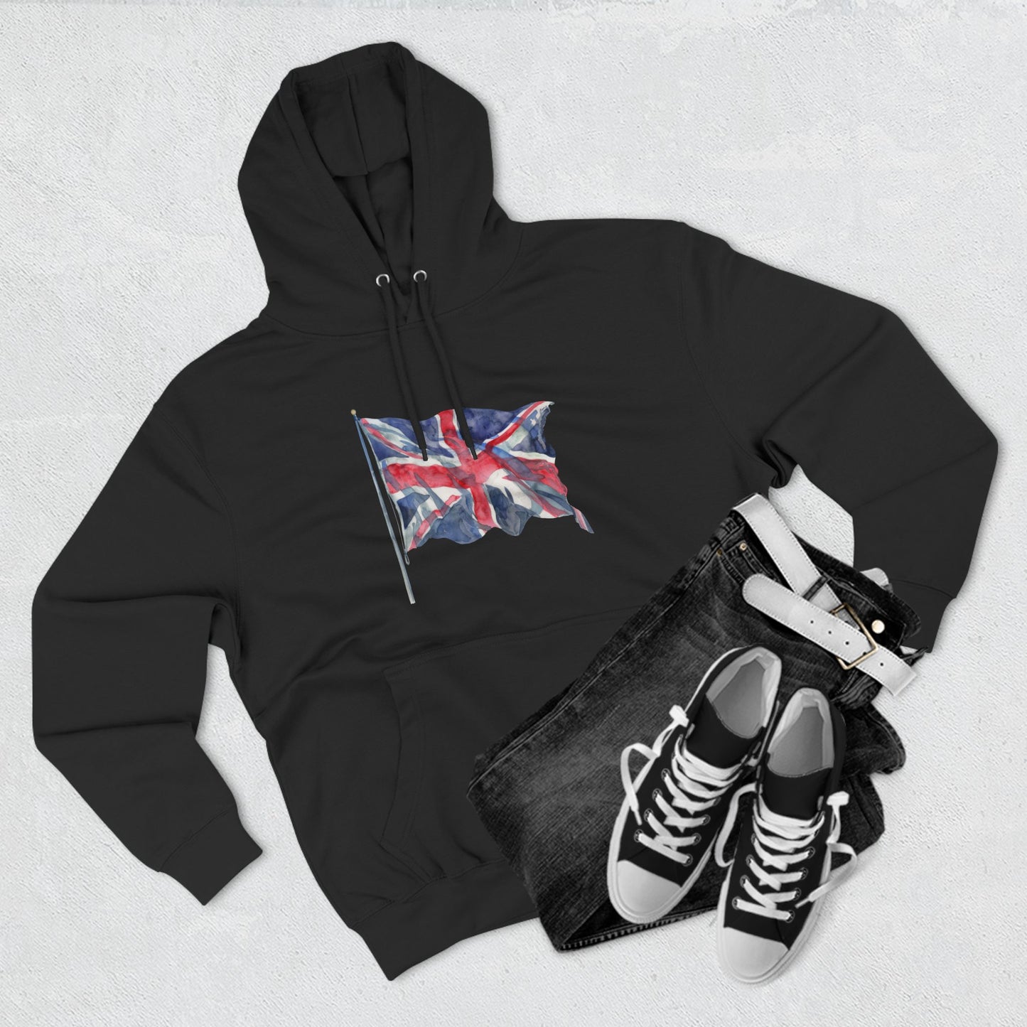 Three-Panel Fleece Hoodie - Union Jack Pride - The Iconic British Flag