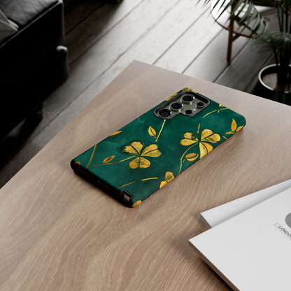 Floral Phone Case with Gold Accents, Tough Phone Cover, Stylish Phone Protector, Unique Gift for Her, Nature Lover Accessory