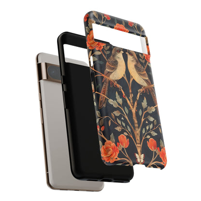 Floral Phone Case – Tough Cases with Bird Design, Unique Gift for Nature Lovers, Stylish Tech Accessory, Phone Cover, Artistic Case