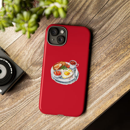 Breakfast-Inspired Phone Case, Tough Phone Covers, Foodie Gifts, Unique Accessories, Cute Kitchen Decor, Red Phone Case