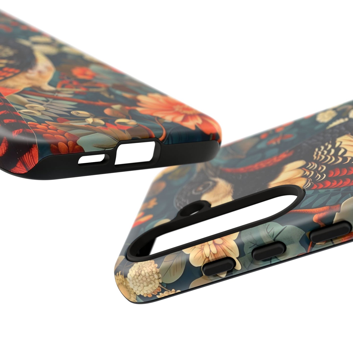 Nature-Inspired Phone Case with Floral Art, Tough Phone Cover, Protective Case, Gift for Nature Lovers, Unique Phone Accessory