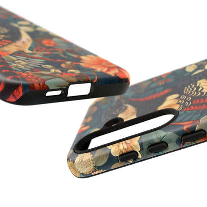 Nature-Inspired Phone Case with Floral Art, Tough Phone Cover, Protective Case, Gift for Nature Lovers, Unique Phone Accessory