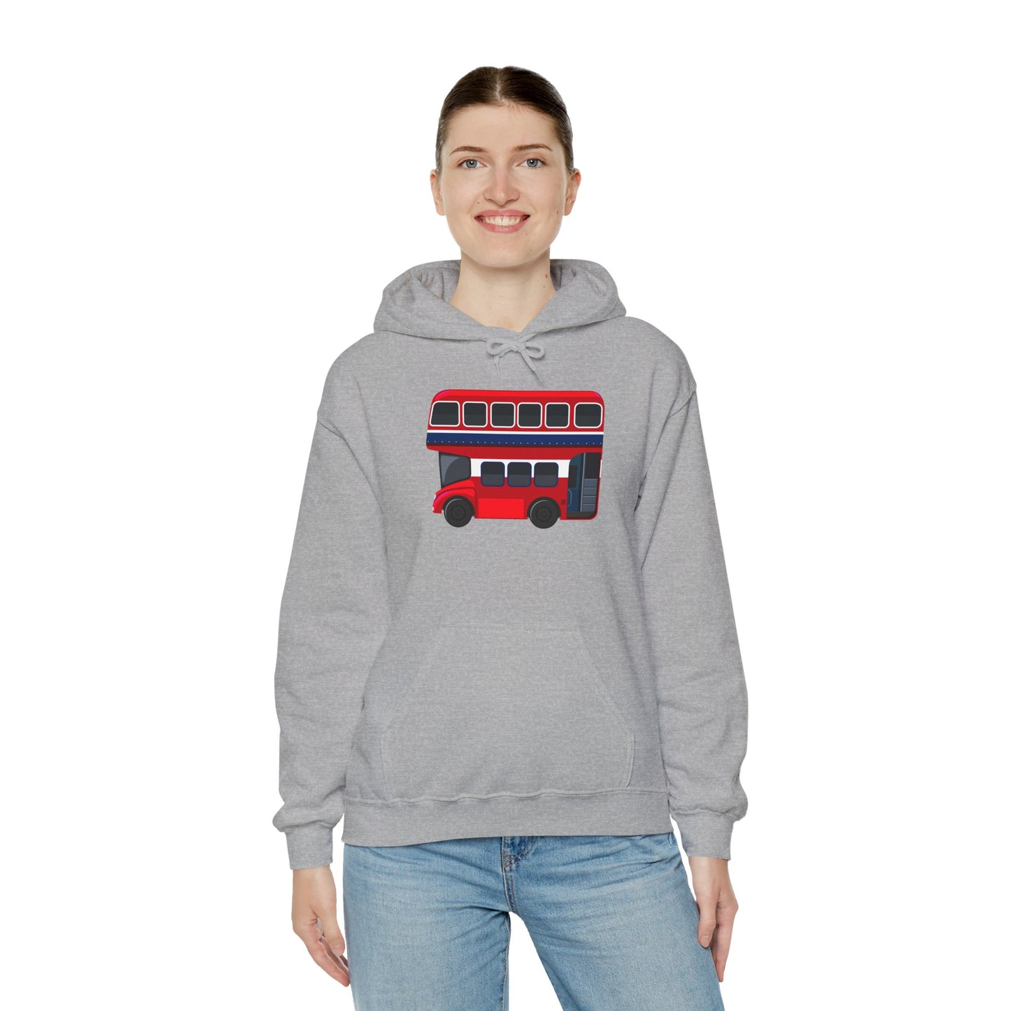 Unisex Heavy Blend™ Hooded Sweatshirt - All Aboard! - The London Double-Decker Bus