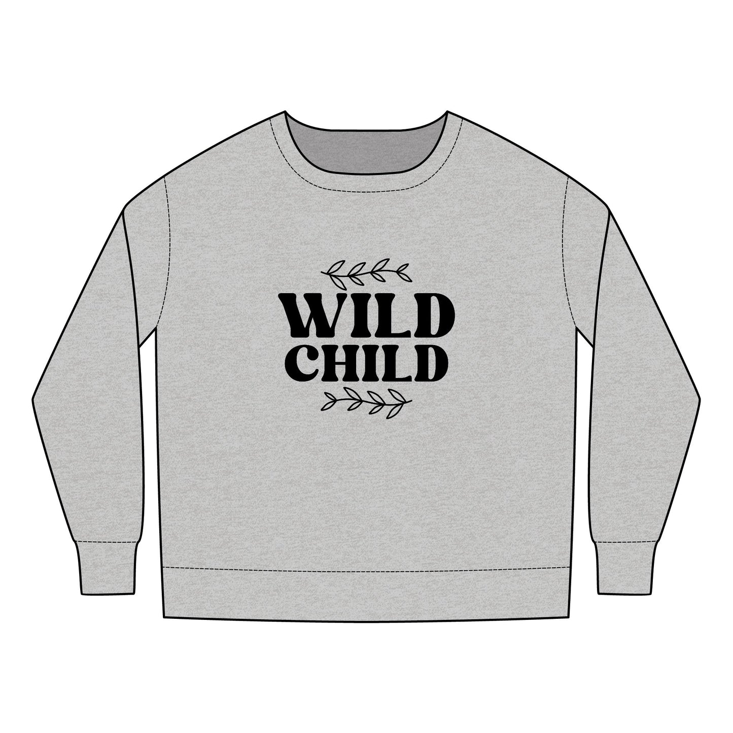 Toddler Sweatshirt - Wild Child Boho Retro Typography Design - Cozy and Fun Kids Apparel