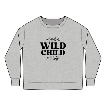 Toddler Sweatshirt - Wild Child Boho Retro Typography Design - Cozy and Fun Kids Apparel