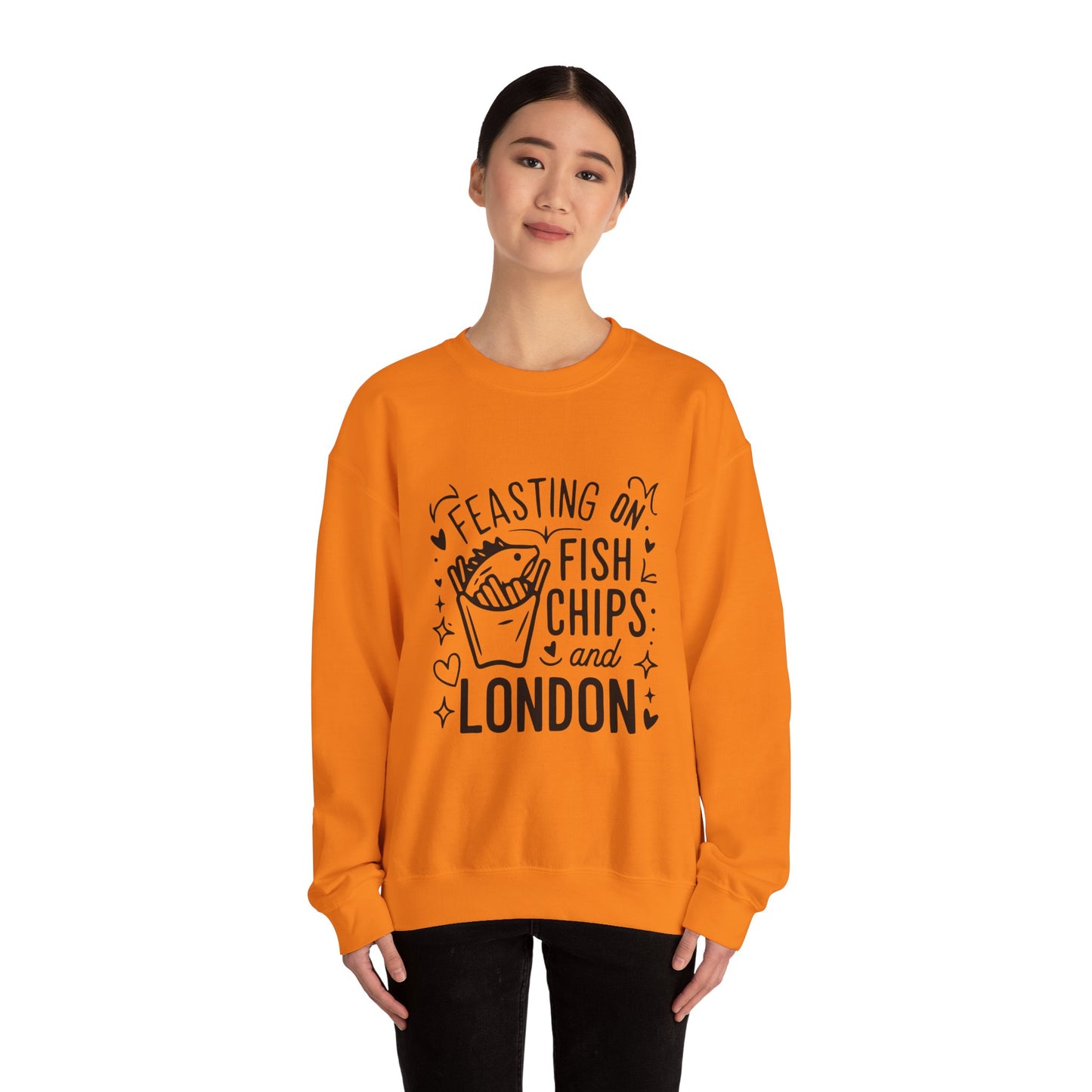 Unisex Heavy Blend™ Crewneck Sweatshirt - Fish Chips and London