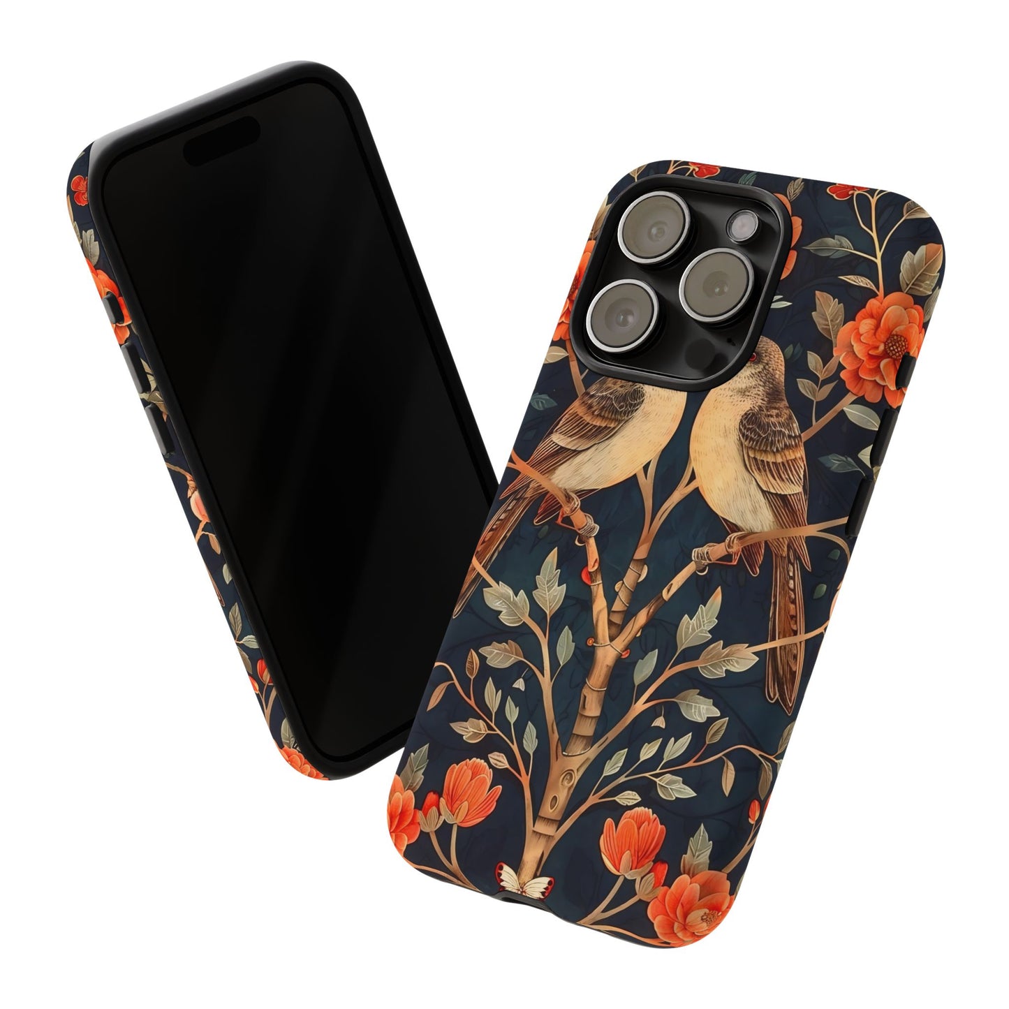 Floral Phone Case – Tough Cases with Bird Design, Unique Gift for Nature Lovers, Stylish Tech Accessory, Phone Cover, Artistic Case