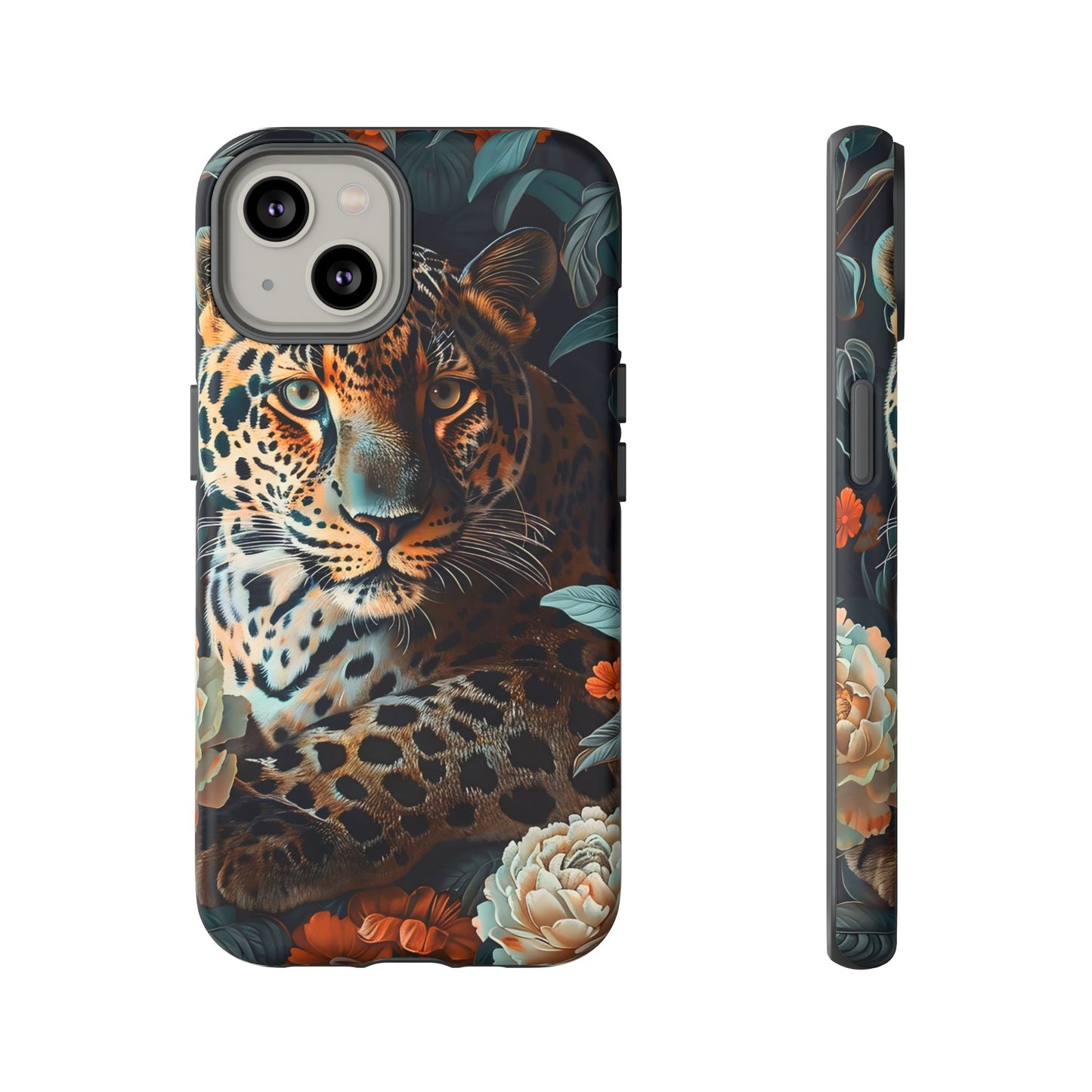 Wildlife Phone Case with Leopard Design | Tough Cases, Animal Prints, Floral Phone Cover, Gift for Nature Lovers, Unique Phone Accessories