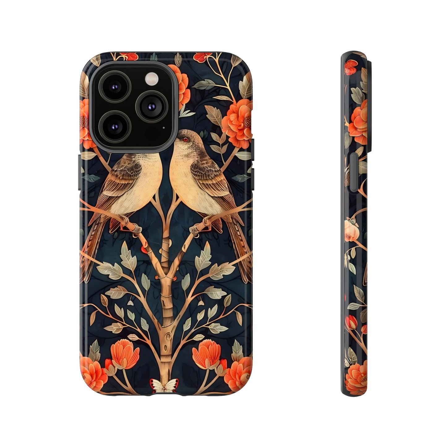 Floral Phone Case – Tough Cases with Bird Design, Unique Gift for Nature Lovers, Stylish Tech Accessory, Phone Cover, Artistic Case