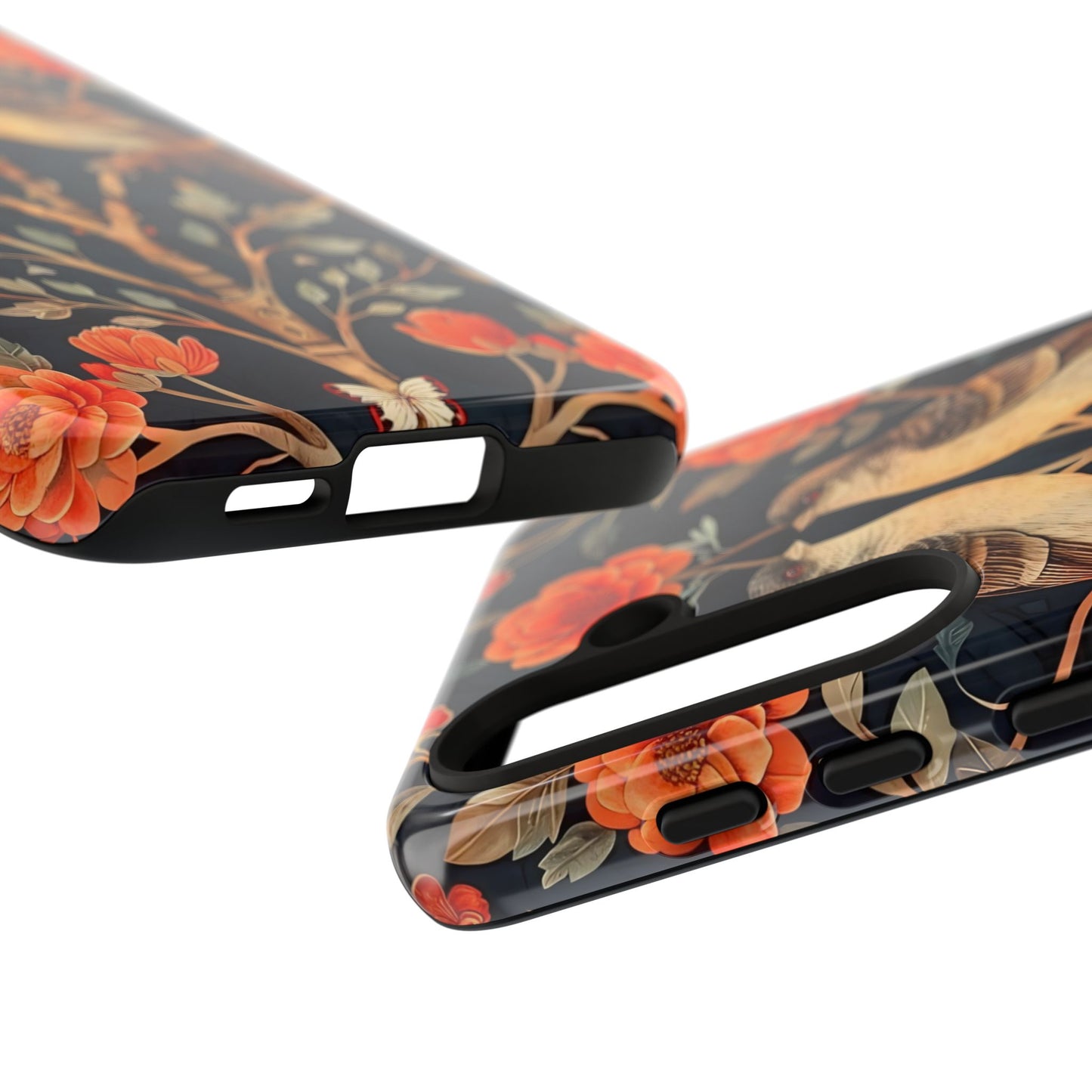 Floral Phone Case – Tough Cases with Bird Design, Unique Gift for Nature Lovers, Stylish Tech Accessory, Phone Cover, Artistic Case