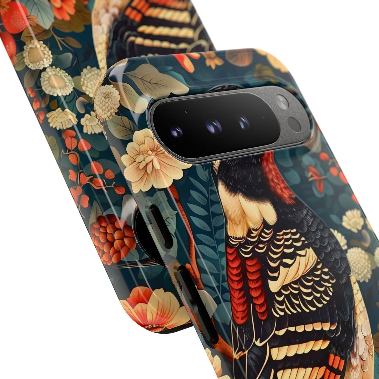 Nature-Inspired Phone Case with Floral Art, Tough Phone Cover, Protective Case, Gift for Nature Lovers, Unique Phone Accessory