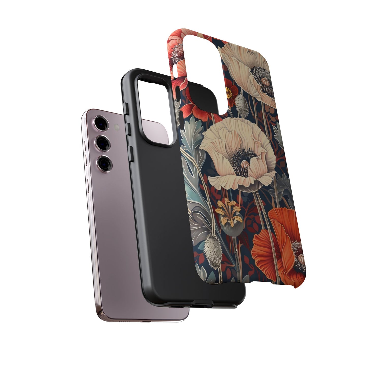Floral iPhone Case, Tough Phone Cover, Artistic Protection, Flower Design, Unique Gift for Her, Phone Accessory, Trendy Tech
