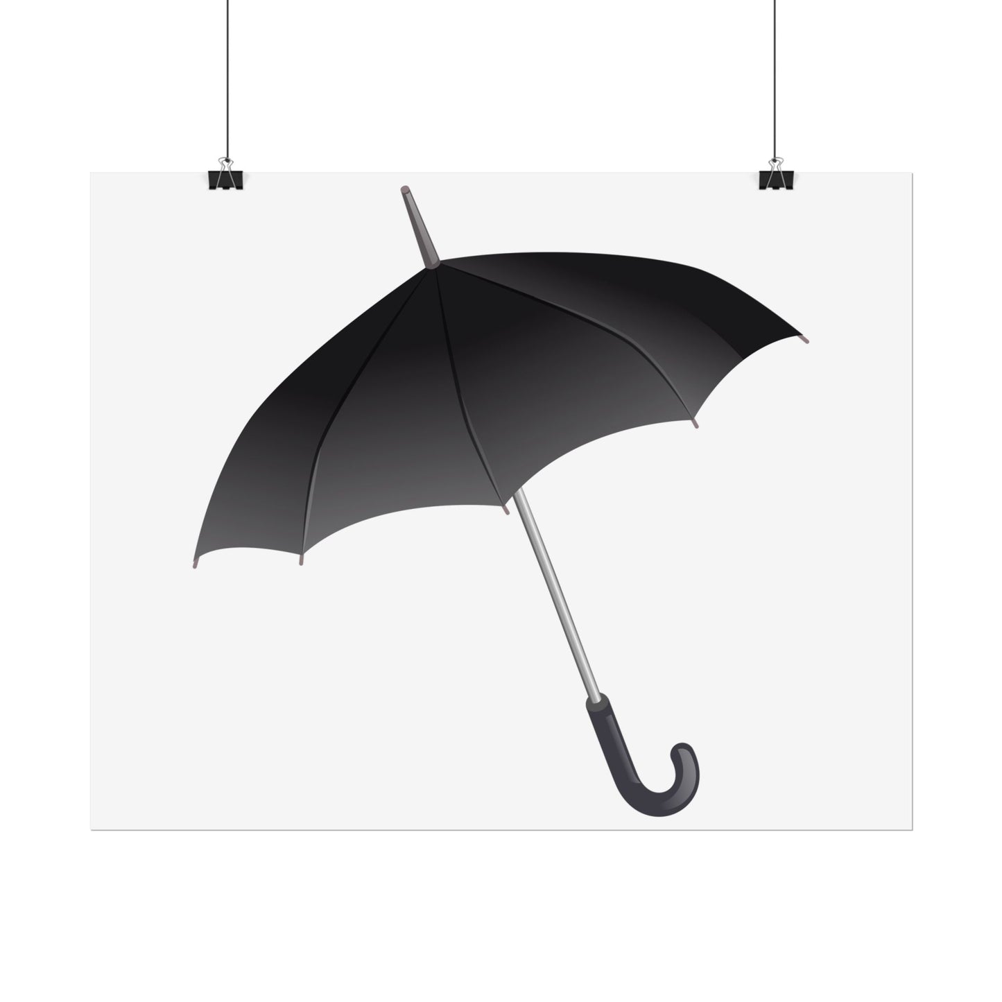 Minimalist Umbrella Wall Art, Chic Home Decor Print, Stylish Poster, Rental Friendly Artwork, Black Umbrella Decor