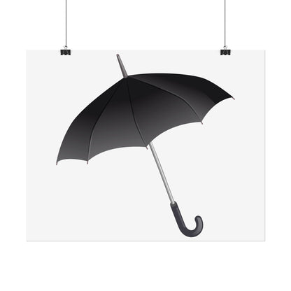 Minimalist Umbrella Wall Art, Chic Home Decor Print, Stylish Poster, Rental Friendly Artwork, Black Umbrella Decor