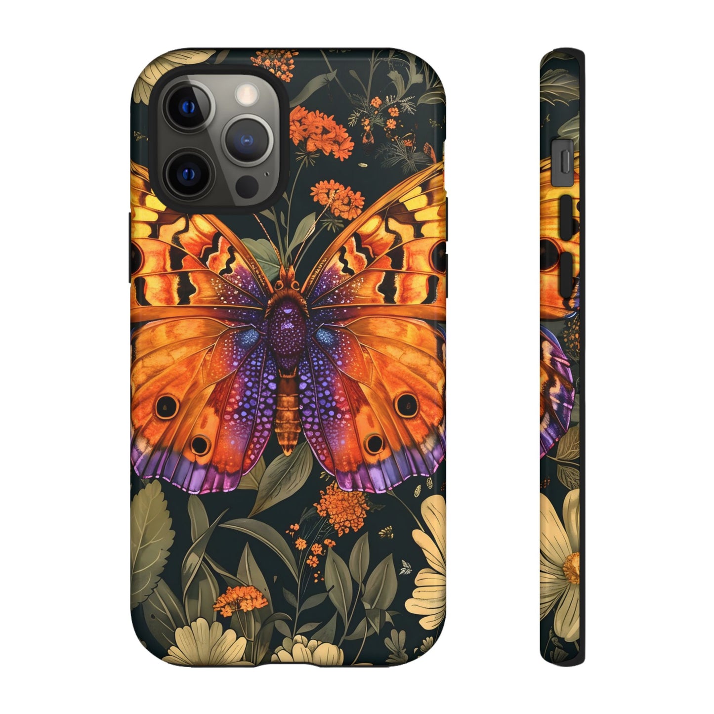 Butterfly Phone Case, Tough Cases for Nature Lovers, Vibrant Floral Design, Gift for Her, Cute Phone Accessories, Butterfly Artwork