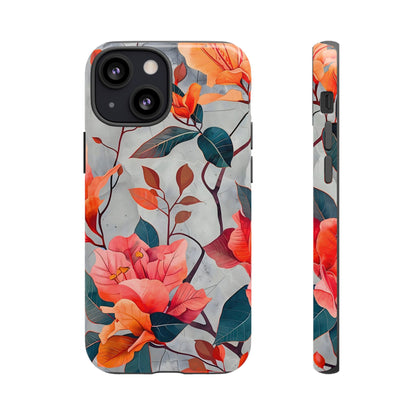 Floral Phone Case, Tough Cases, Flower Power, Gift for Her, Decorative Phone Cover, Trendy Accessories, Everyday Style