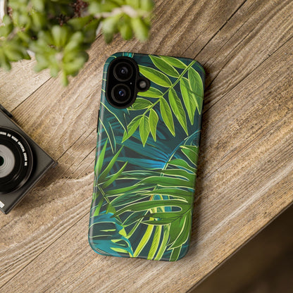 Tropical Phone Case - Durable Green Leaf Design, Eco-Friendly Gift, Trendy Accessory, Nature Lover's Case, Summer Vibes