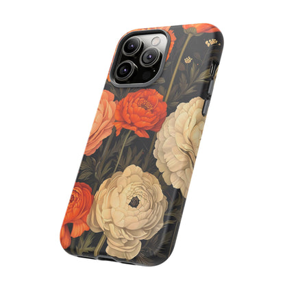 Floral Phone Case with Tough Protection, Blooming Ranunculus Design, Durable Cover, Gift for Flower Lovers, Eco-Friendly Phone Accessory