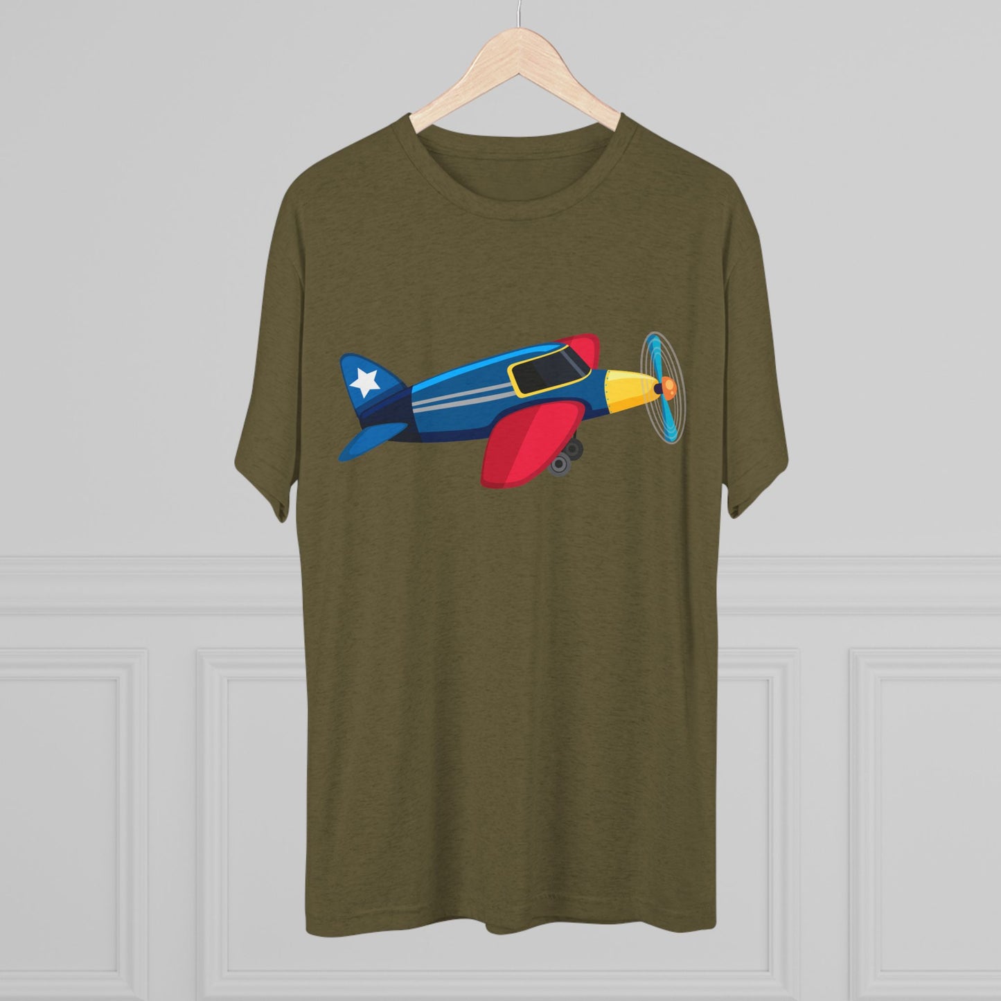 Vintage Airplane Illustration - Retro Aviation Cozy Unisex Tri-Blend Crew Tee