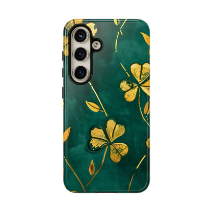 Floral Phone Case with Gold Accents, Tough Phone Cover, Stylish Phone Protector, Unique Gift for Her, Nature Lover Accessory