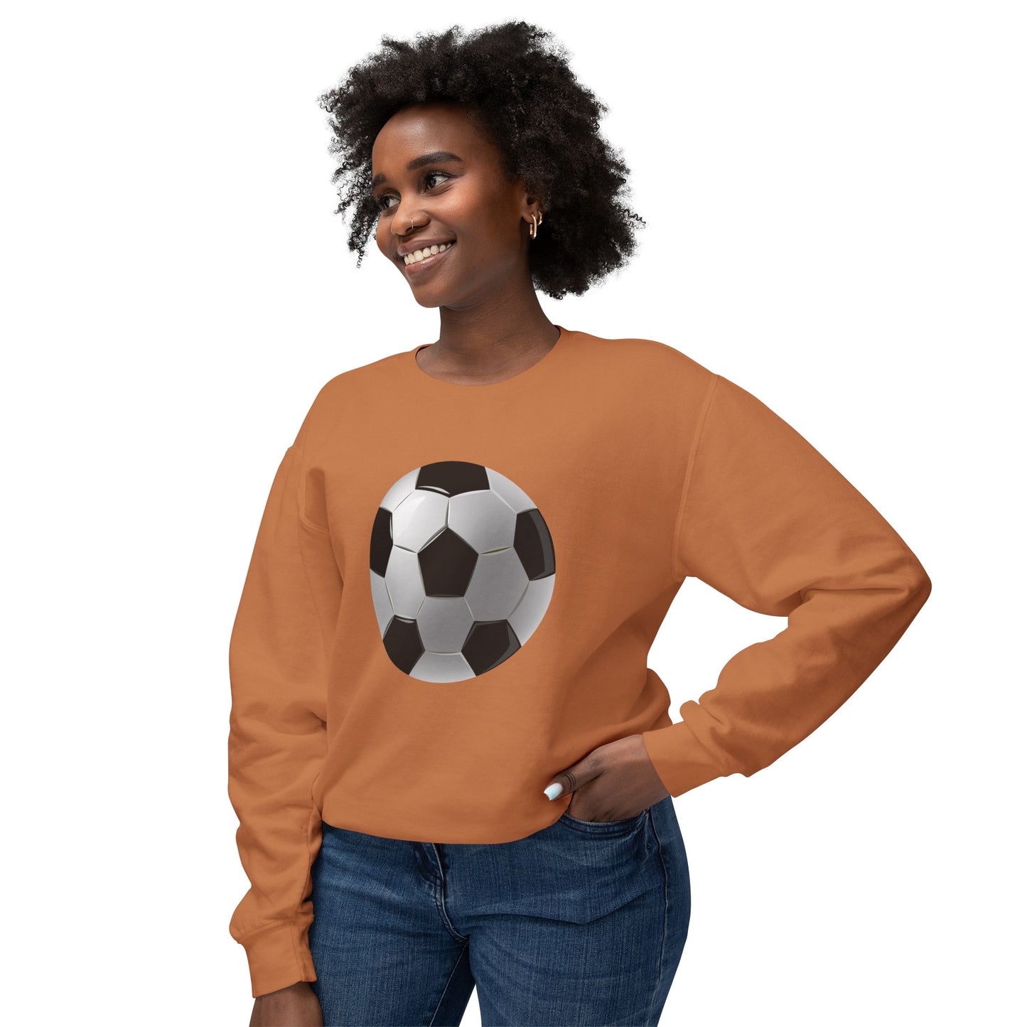 Unisex Lightweight Crewneck Sweatshirt - Dynamic Football Design - Sports Passion and Energy